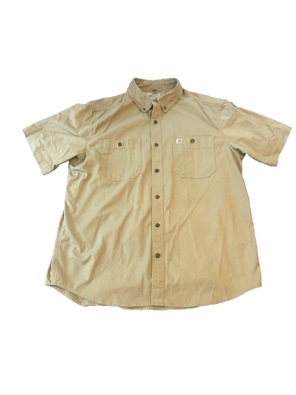 Carhartt Relaxed Fit Short Sleeve Mens XL Khaki Workwear Canvas Utility Ranch